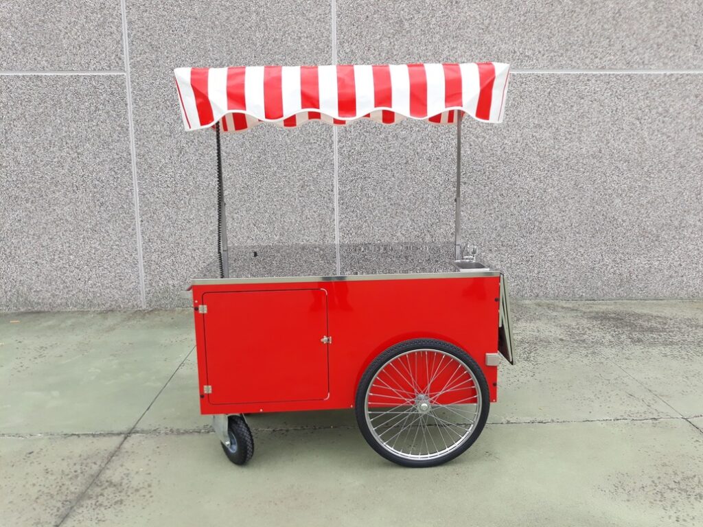 Carretto a spinta rosso street food