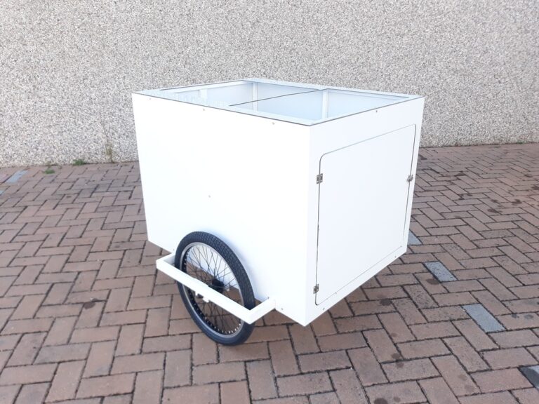 cargo bike bici rimorchietto bianco