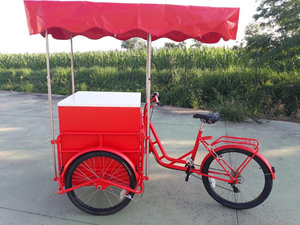 cargo bike rossa pubblicità promozionale